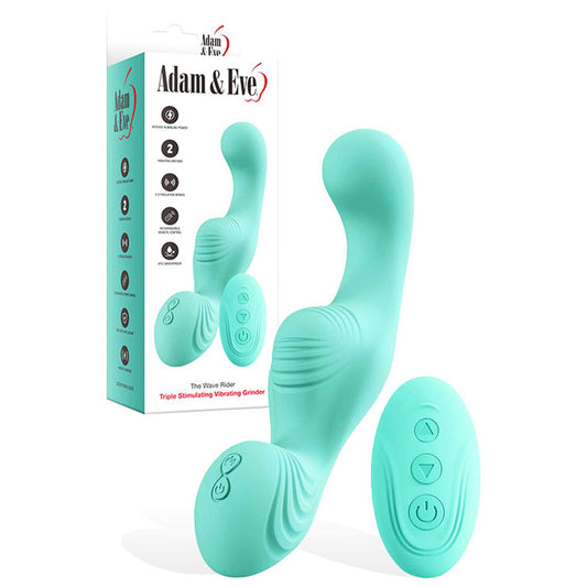 Adam & Eve THE WAVE RIDER - Teal Triple Stimulating Grinder Pad with Remote Control