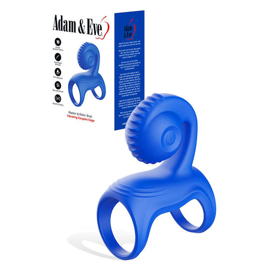 Adam & Eve ROCKIN & ROLLIN SNAIL - Blue Vibrating Couples Cage