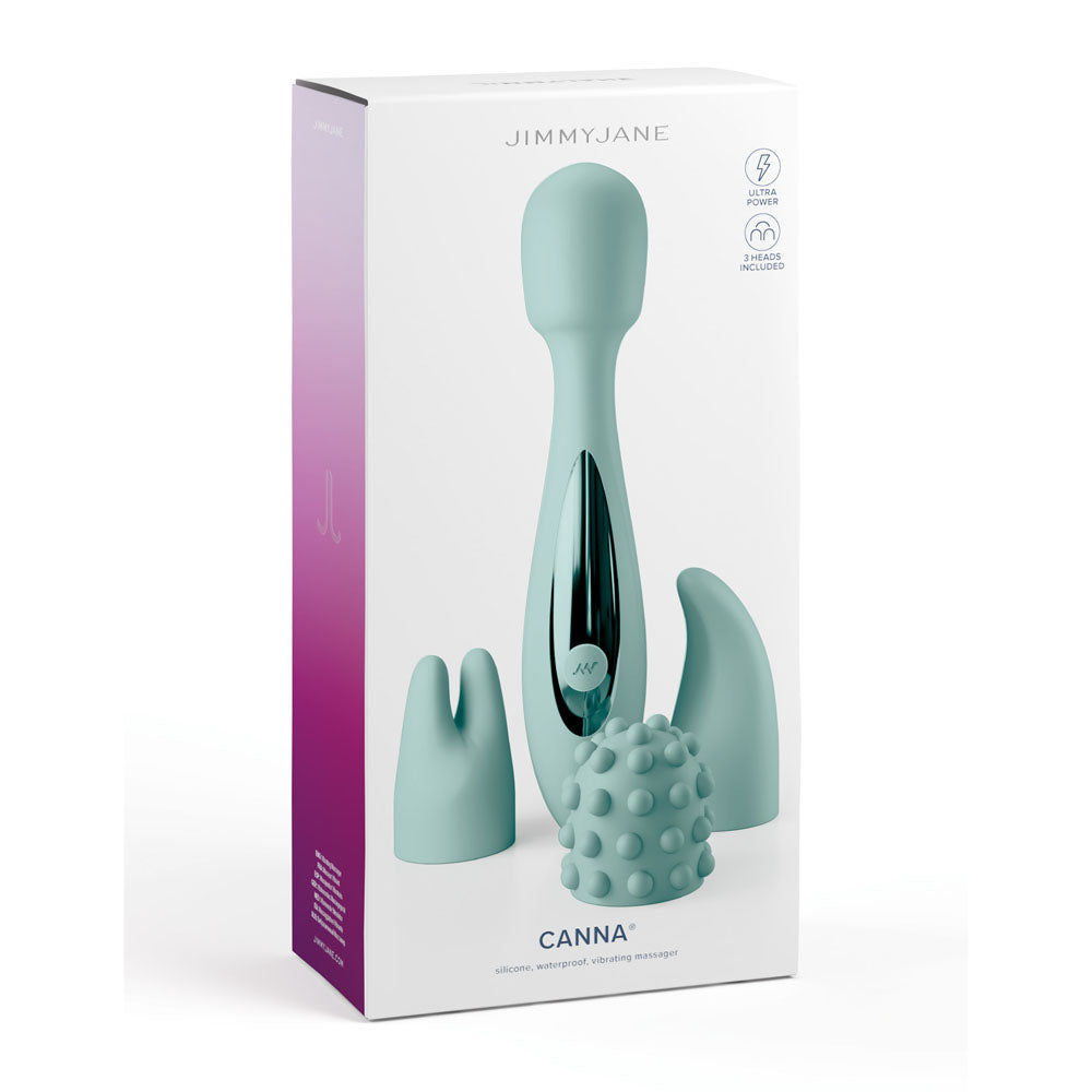 JimmyJane Canna - Teal 21.8cm Massage Wand with 3 Interchangeable Heads
