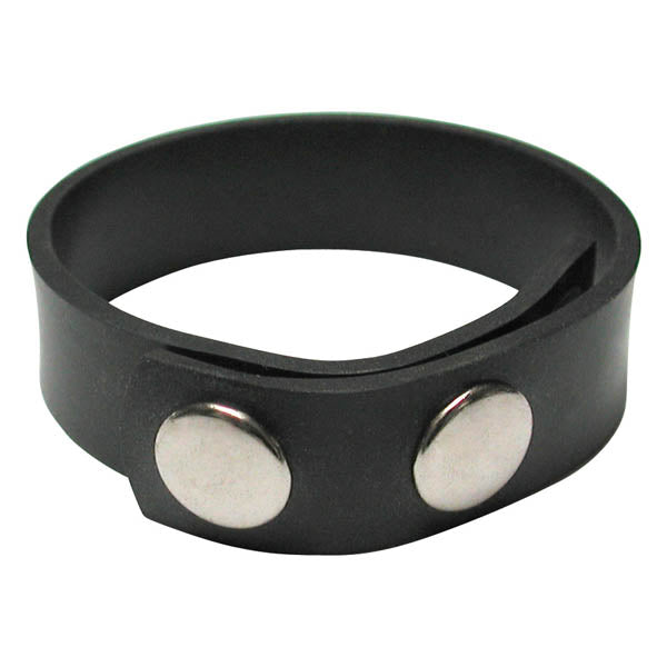 Stockroom | KinkLab 3 Snap Black Rubber Adjustable Cock Ring