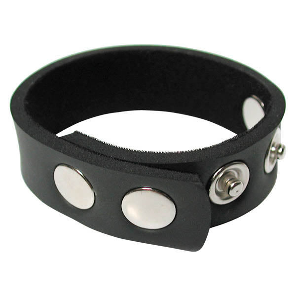 Stockroom | KinkLab 5 Snap Black Leather Adjustable Cock Ring