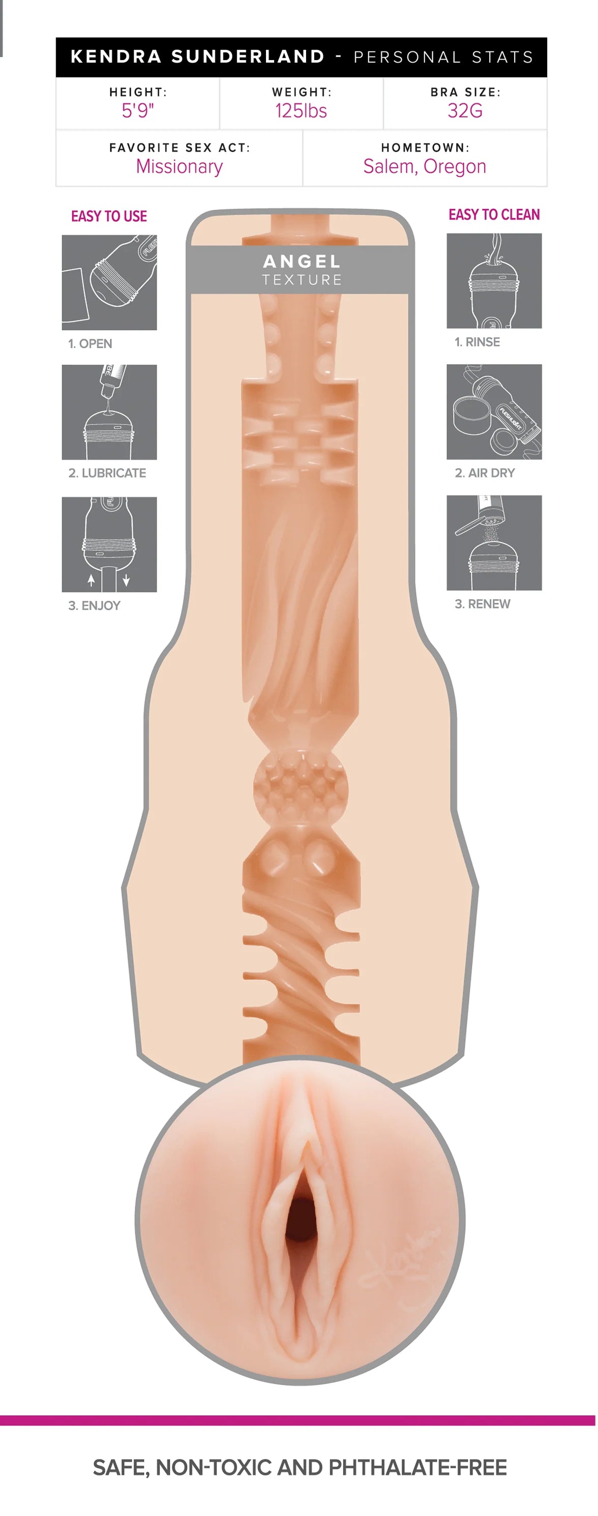 Fleshlight Girls Kendra Sunderland Angel Vagina Masturbator