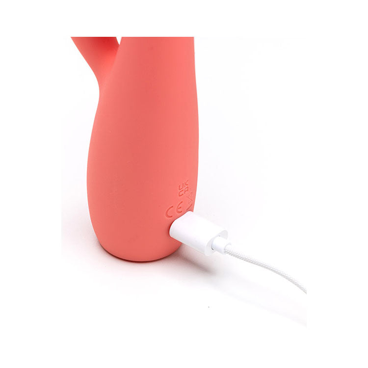 Adam & Eve GROOVY GLOW-UPS Curvie - Red Rabbit Vibrator with LED Base