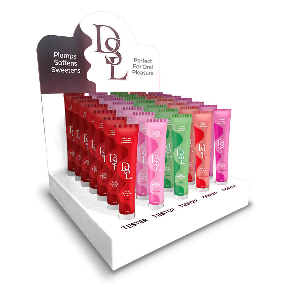 Little Genie | DSL Dick Sucking Lips Display - Display of 60 + Testers