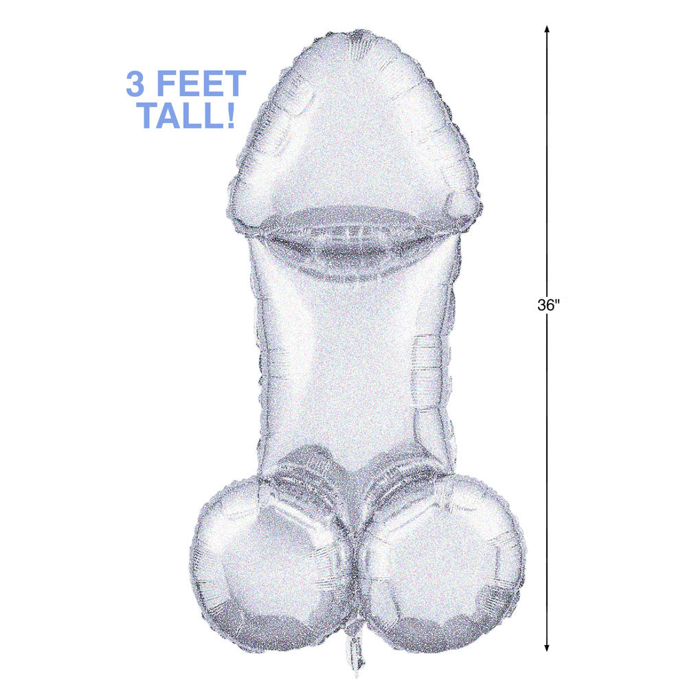 Little Genie | Glitterati - Disco Party Giant Penis Mylar Balloon - Hens Party Novelty - 90 cm Length