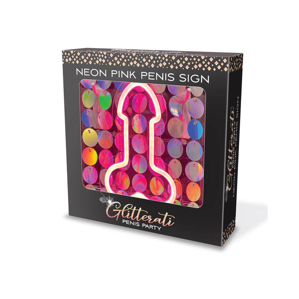 Little Genie | Glitterati Neon Pink Penis Sign