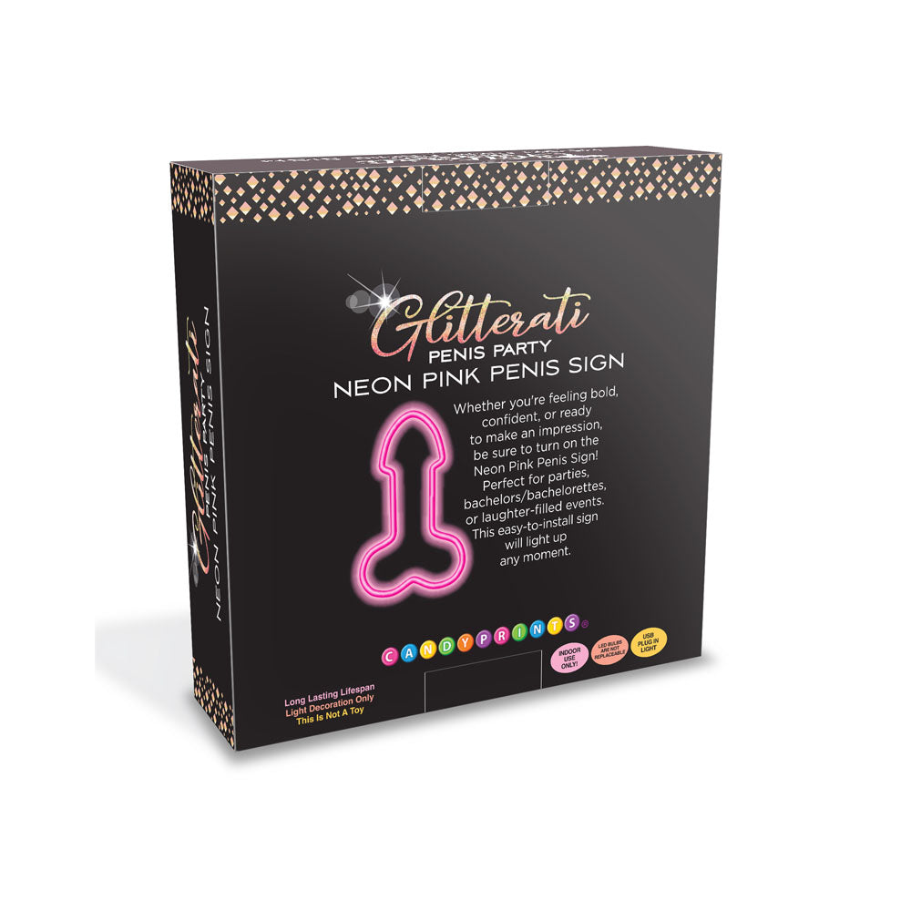 Little Genie | Glitterati Neon Pink Penis Sign