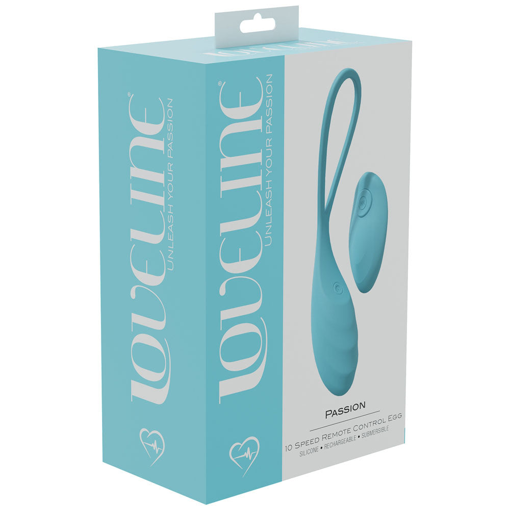 LOVELINE Passion - Blue USB Rechargeable Vibrating Egg with Wireless Remote