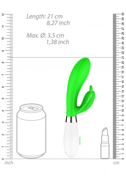 Shots Toys | Lumo Alexios Ultra Soft Silicone 10 Speeds Rabbit Vibrator Green