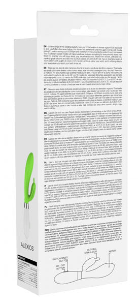 Shots Toys | Lumo Alexios Ultra Soft Silicone 10 Speeds Rabbit Vibrator Green
