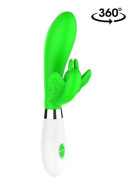 Shots Toys | Lumo Alexios Ultra Soft Silicone 10 Speeds Rabbit Vibrator Green