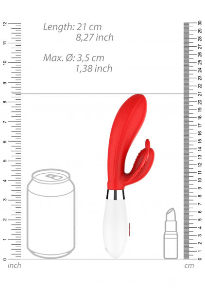 Shots Toys | Lumo Alexios Ultra Soft Silicone 10 Speeds Rabbit Vibrator Red