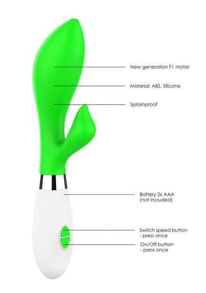 Shots Toys | Lumo Achelois Ultra Soft Silicone 10 Speeds Rabbit Vibrator Green