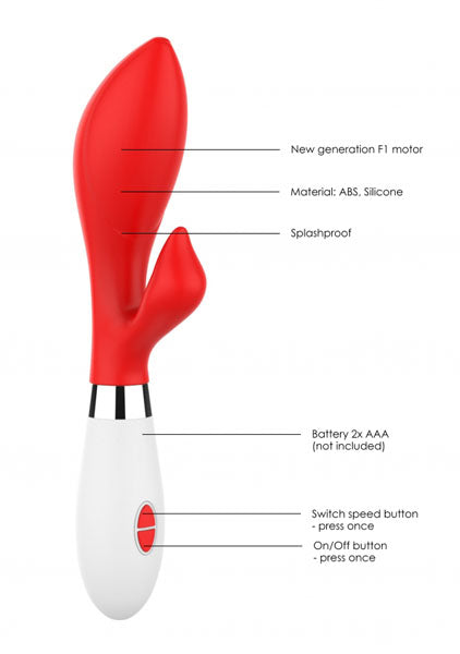 Shots Toys | Lumo Achelois Ultra Soft Silicone 10 Speeds Rabbit Vibrator Red