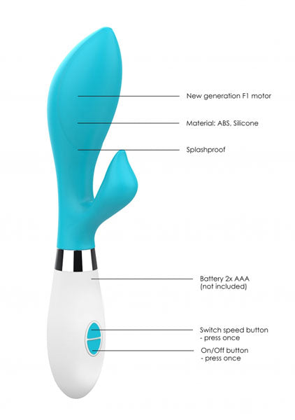 Shots Toys | Lumo Achelois Ultra Soft Silicone 10 Speeds Rabbit Vibrator Turquoise