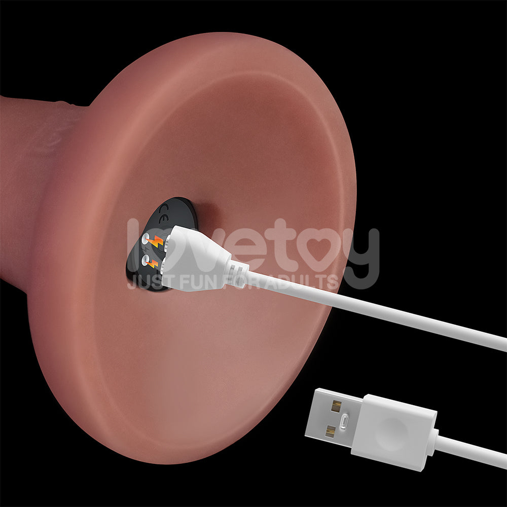 Lovetoy Dual Density Power Cock - 6" Vibrating Dong Flesh