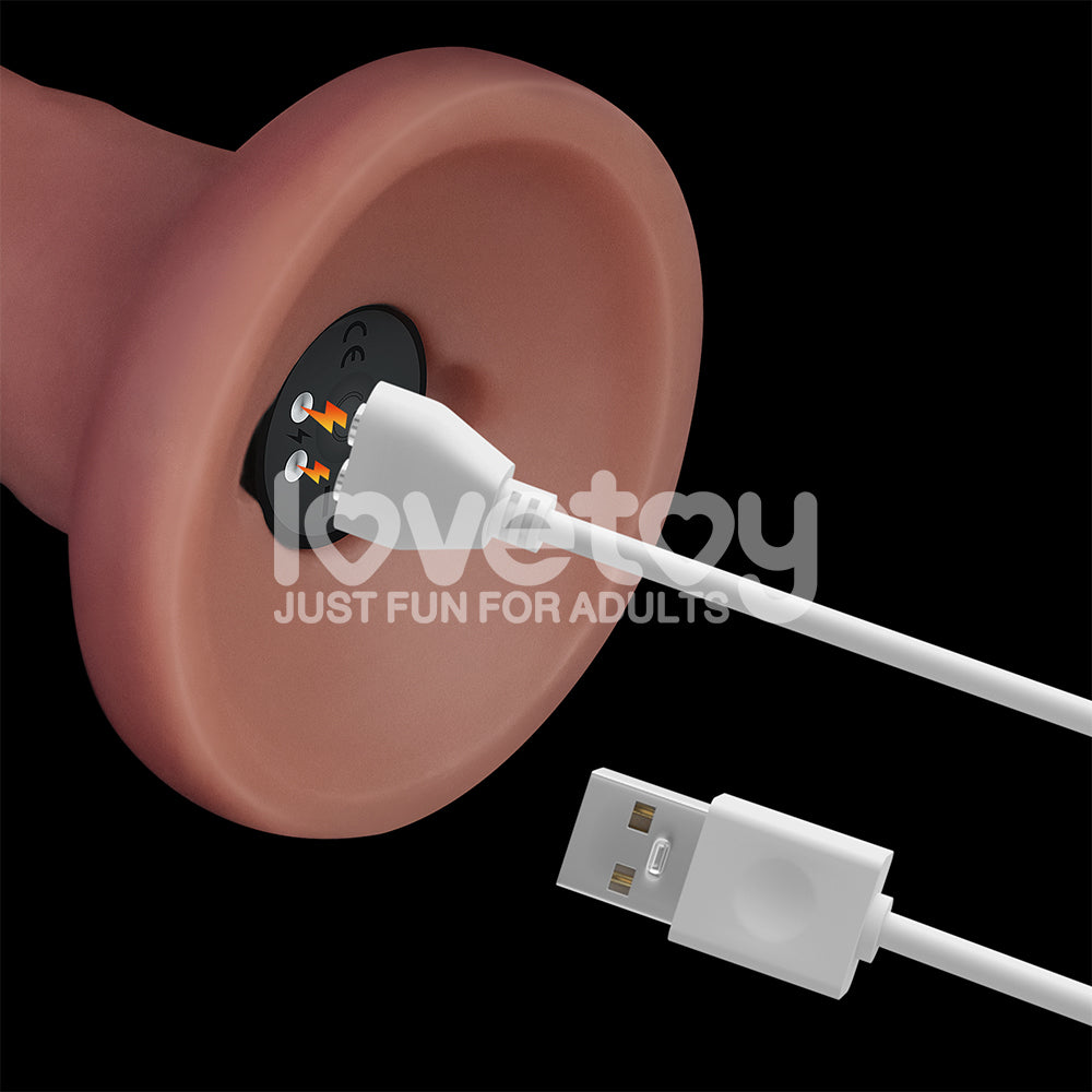 Lovetoy Dual Density Power Cock - 8" Vibrating Dong Flesh