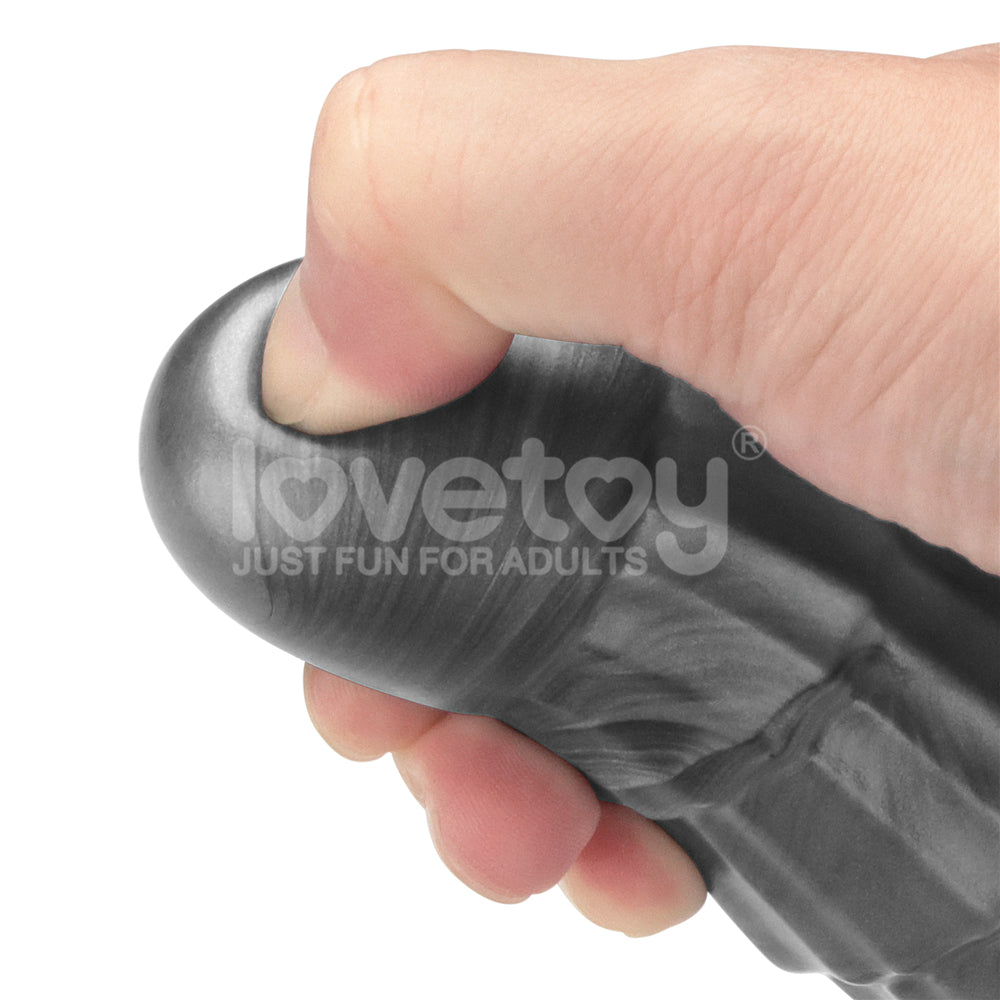 Lovetoy | King Sized Vibrating Vibrax Slider Grey 36.8cm (14.5") Dildo