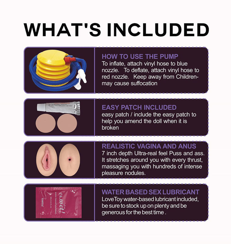Lovetoy | Victoria Horny Boobie Doll - Brunette Inflatable Love Doll
