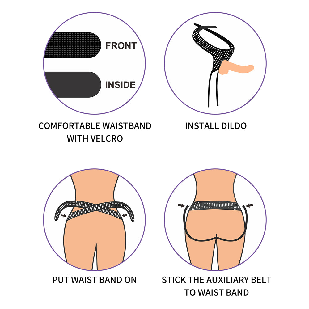 Lovetoy Ingen Easy Strap-On Harness - Black Adjustable Strap-On Harness (No Probe Included)