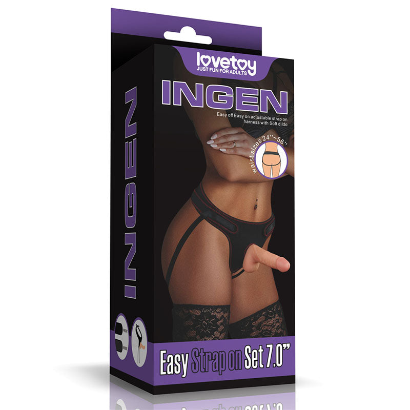 Lovetoy Ingen Easy Strap-On Set - Flesh 17.8cm (7") Strap-On