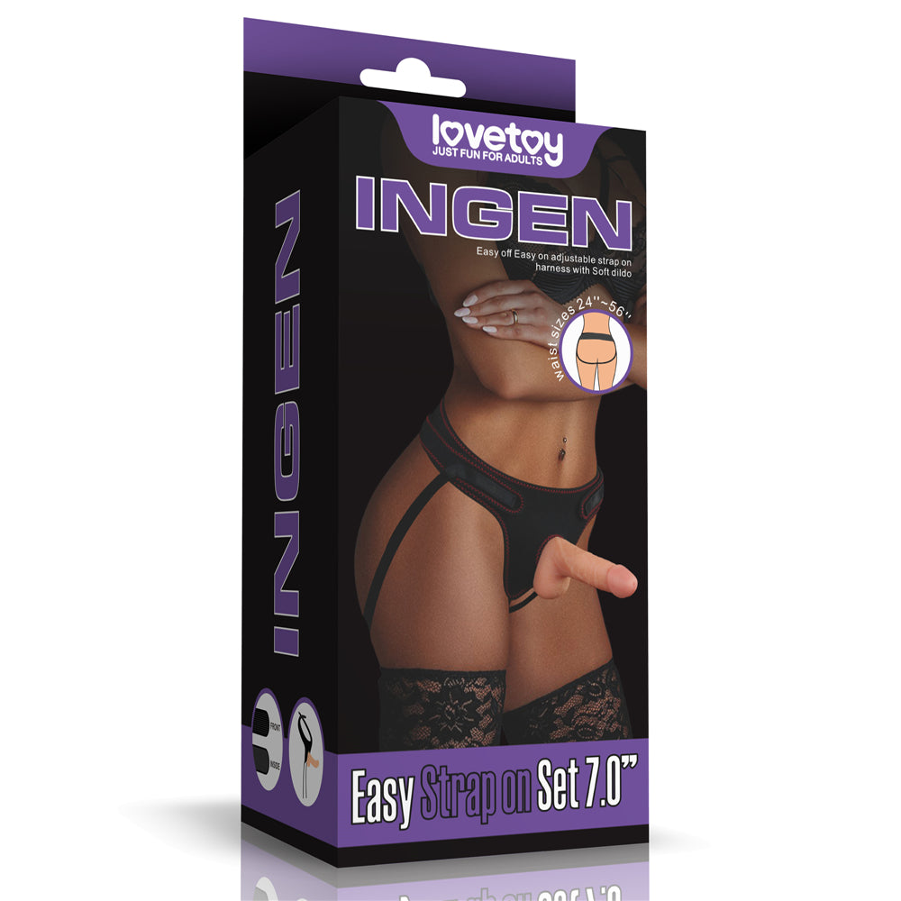 Lovetoy Ingen Easy Strap-On Set - Flesh 17.8cm (7") Strap-On