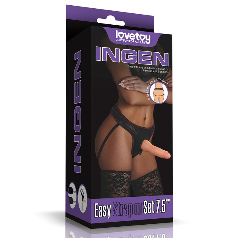 Lovetoy Ingen Easy Strap-On Set - Flesh 19cm (7.5") Strap-On