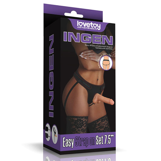 Lovetoy Ingen Easy Strap-On Set - Flesh 19cm (7.5") Strap-On