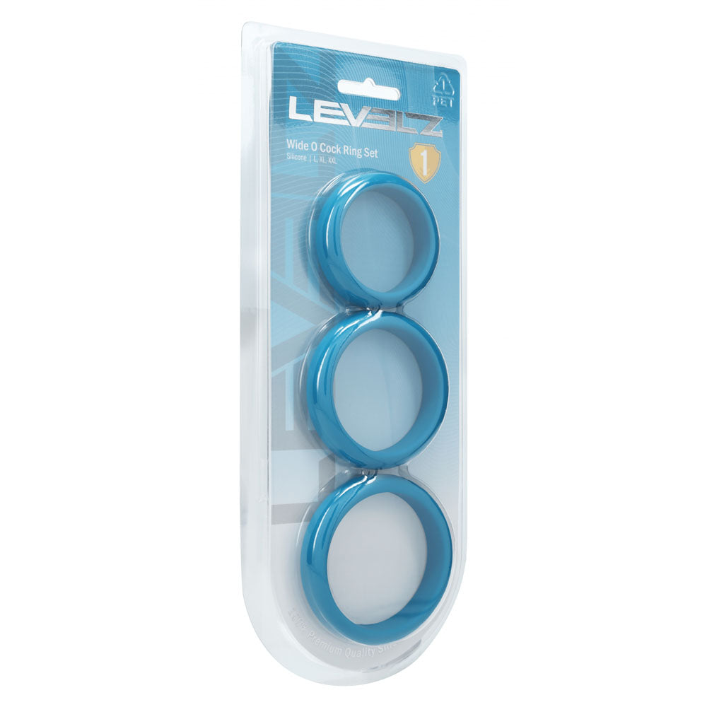 Shots Toys | LEVELZ Wide O Silicone Cock Ring Set of 3 - L/XL/2X