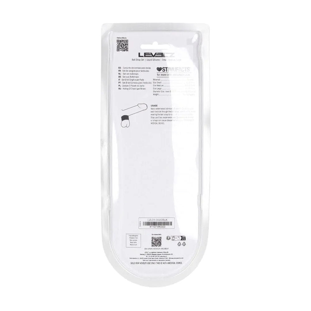 Shots Toys | LEVELZ Liquid Silicone Ball Strap Set of 3 - Ball Stretchers - Set of 3 Sizes