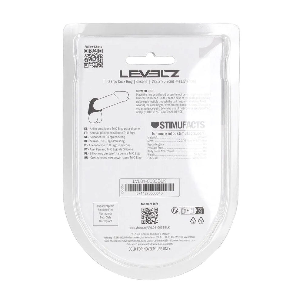 Shots Toys | LEVELZ Tri O Ergo Silicone Cock Ring - Black
