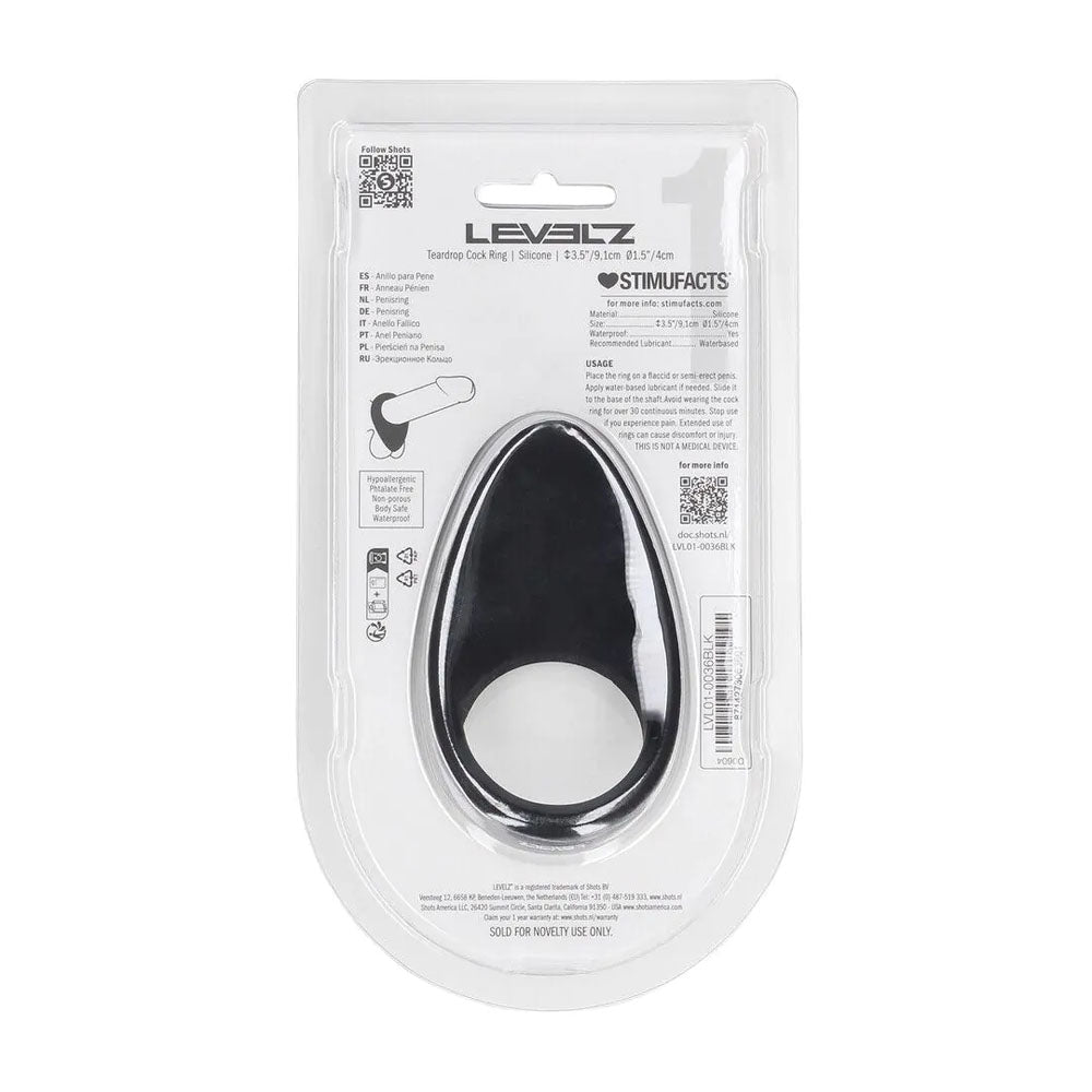 Shots Toys | LEVELZ Teardrop Silicone Cock Ring - Black