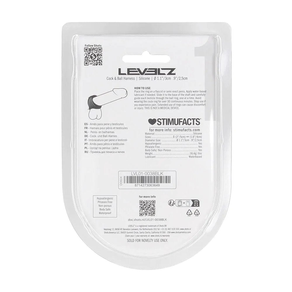 Shots Toys | LEVELZ Silicone Cock & Ball Harness - Black