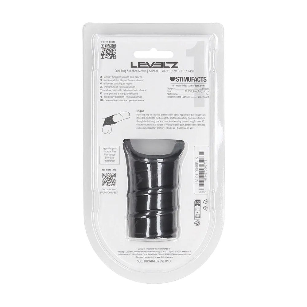 Shots Toys | LEVELZ Silicone Cock Ring & Ribbed Sleeve