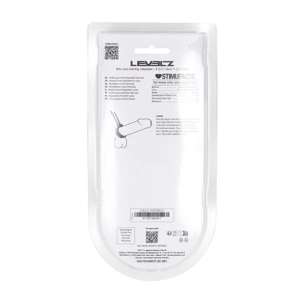 Shots Toys | LEVELZ Wide Adjustable Silicone Lasso Cock Ring