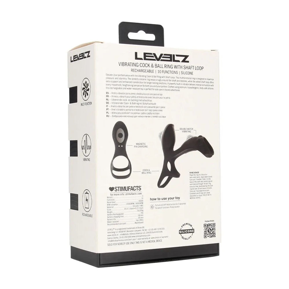 Shots Toys | LEVELZ Vibrating Cock & Ball Ring with Shaft Loop