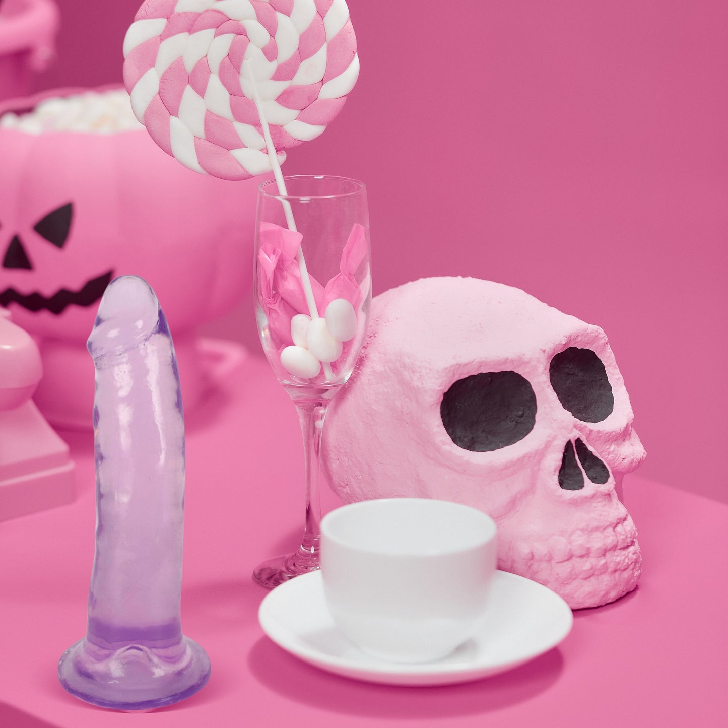 Curve Toys | LolliCock 7" inches Glow-In-The-Dark Silicone Dildo Purple