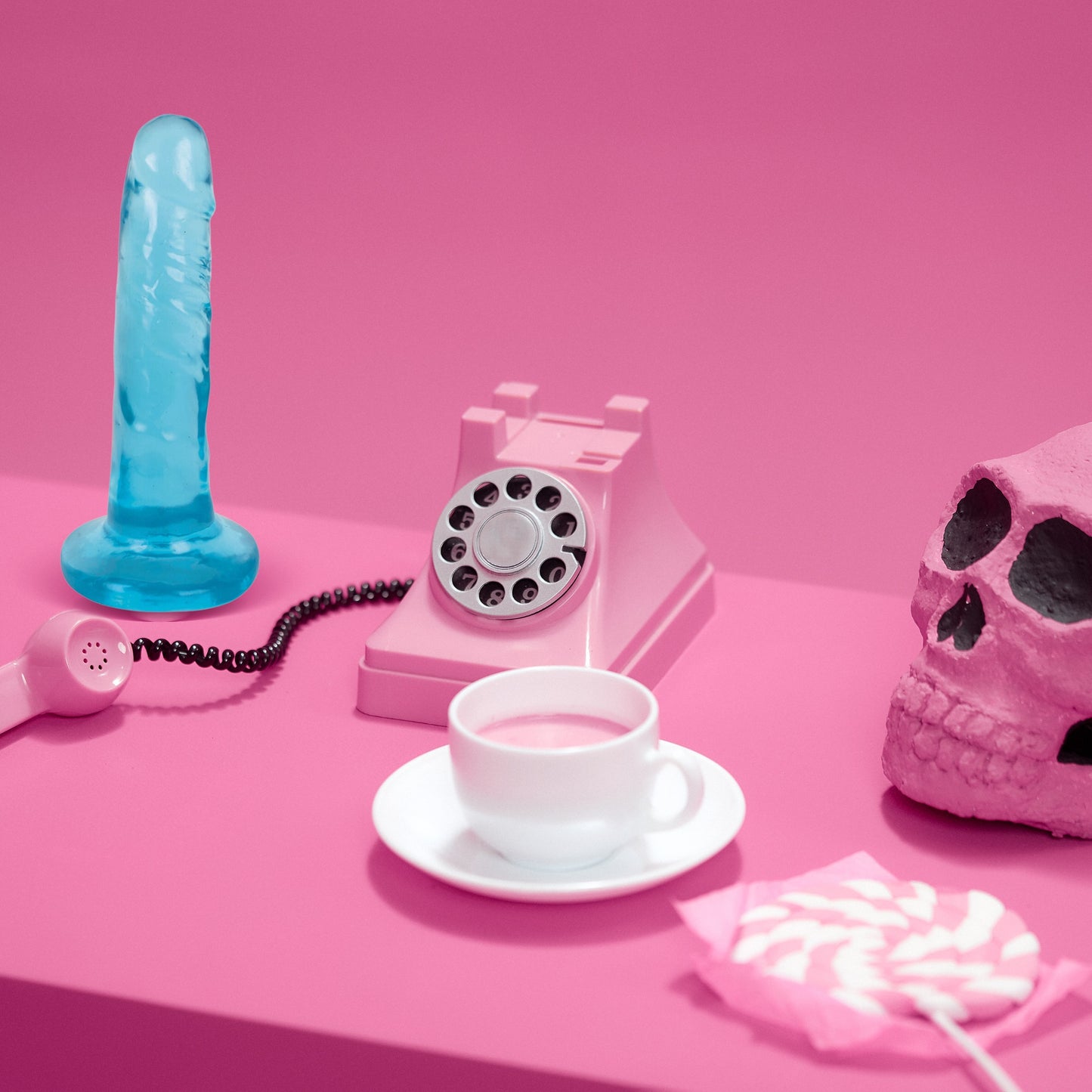 Curve Toys | LolliCock 7" inches Glow-In-The-Dark Silicone Dildo Pink