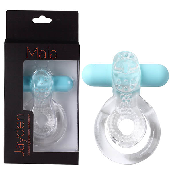 Maia Toys | Maia Jayden - Clear/Blue Vibrating Cock & Ball Rings