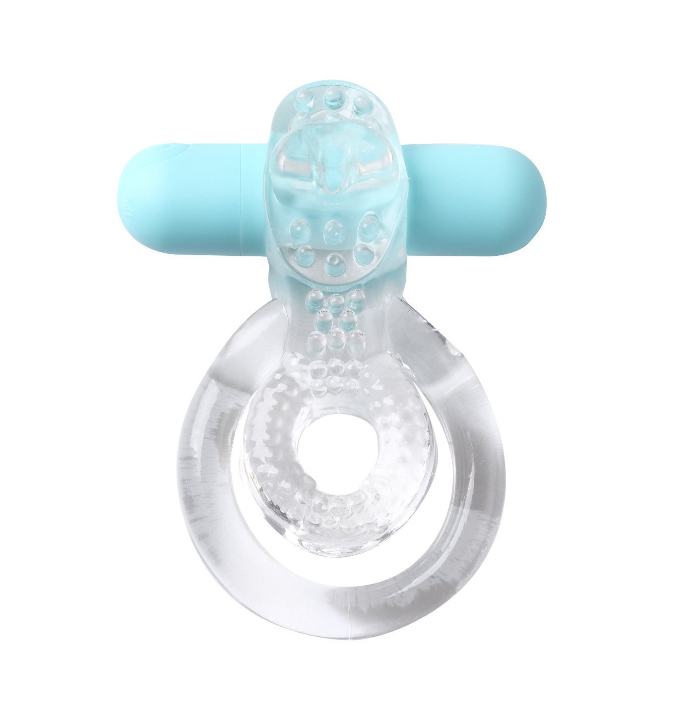 Maia Toys | Maia Jayden - Clear/Blue Vibrating Cock & Ball Rings