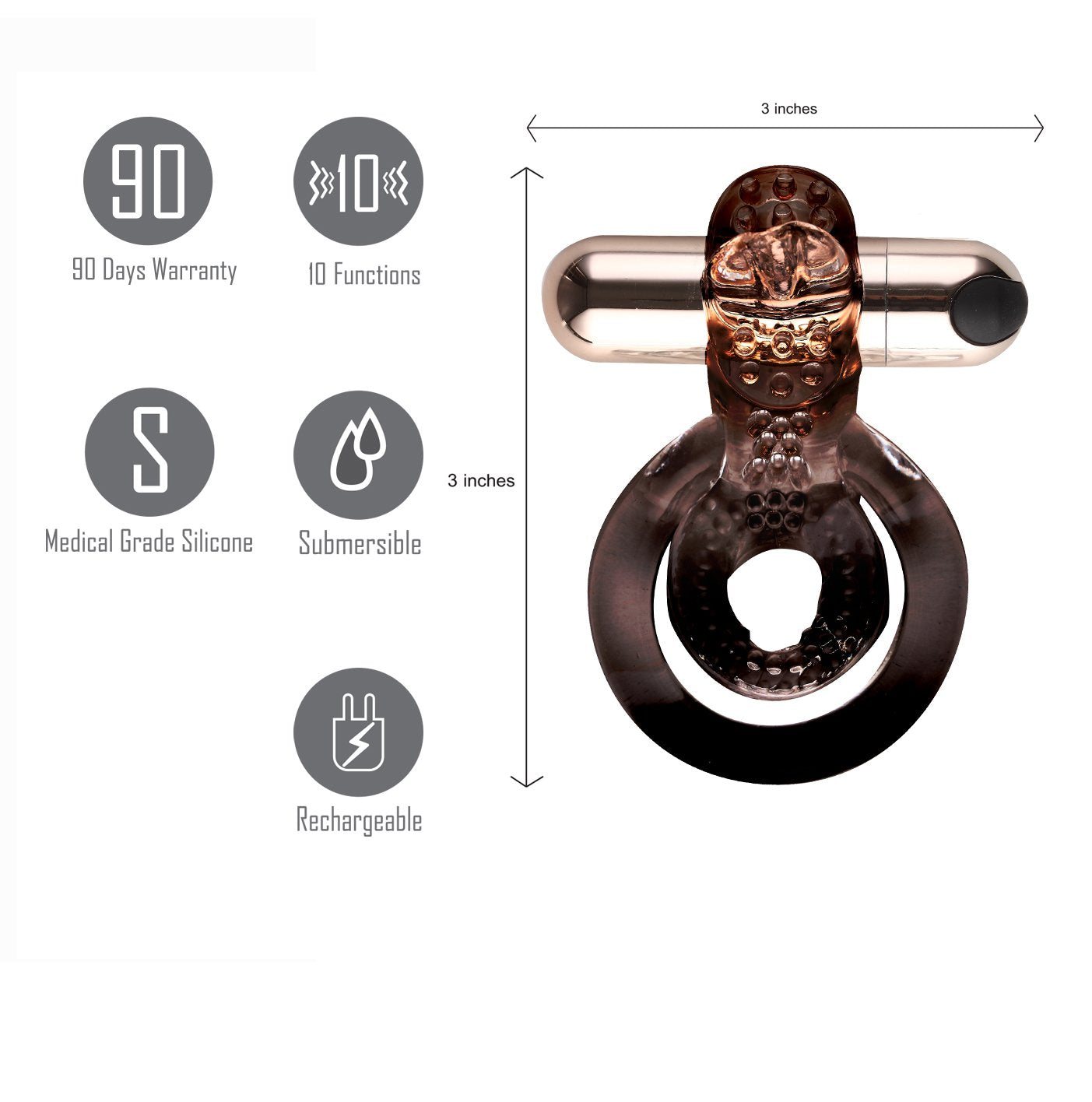 Maia Toys | Maia Jayden - Rose Gold Vibrating Cock & Ball Rings