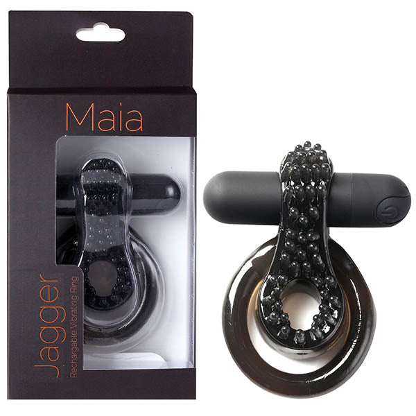 Maia Toys | Maia Jagger - Black Vibrating Cock & Ball Rings