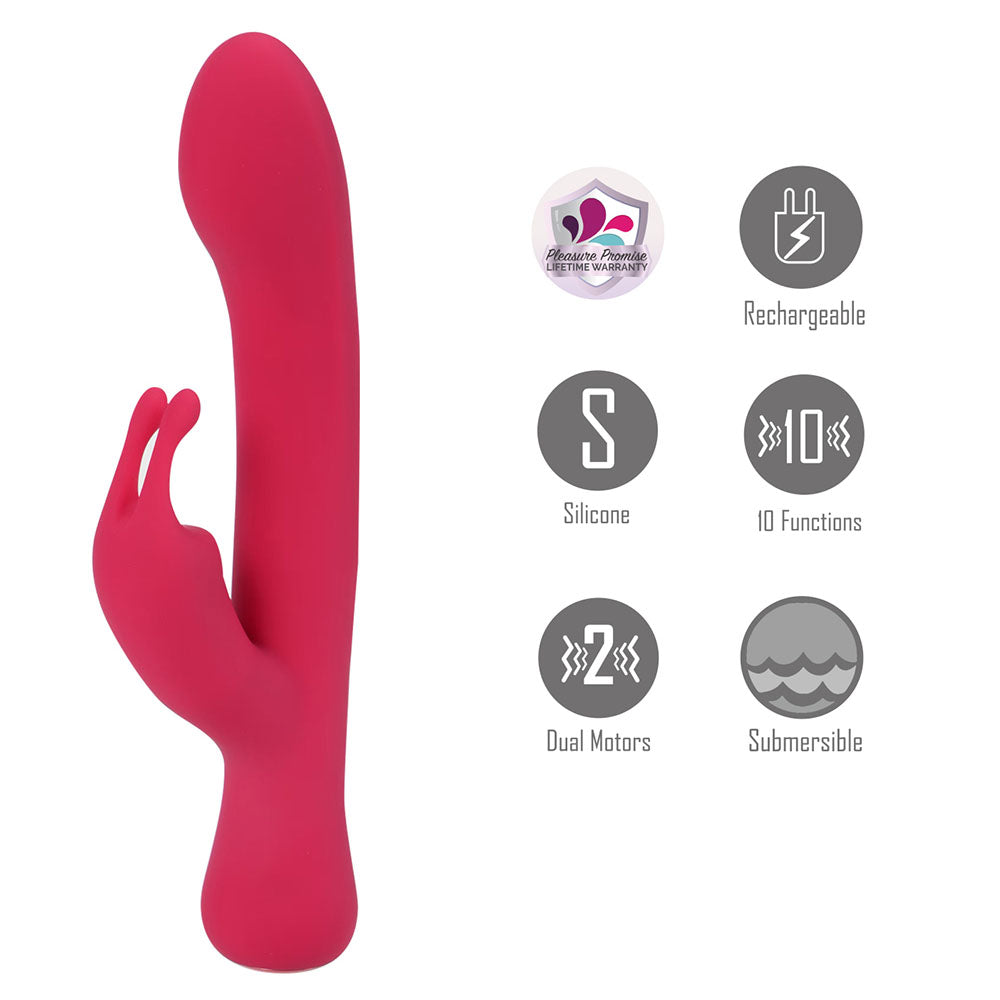 Maia Toys | Maia ZARA - Red 17.1cm USB Rechargeable Rabbit Vibrator