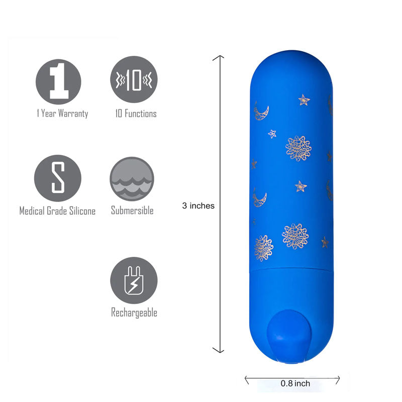 Maia Toys | Maia Luna - Blue 7.6cm USB Rechargeable Bullet