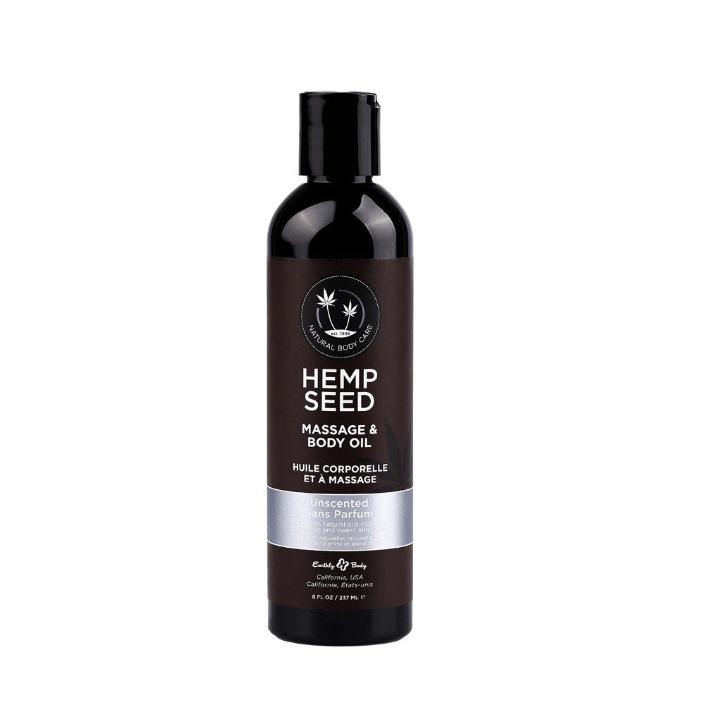 Earthly Body Hemp Seed Massage & Body Oil Unscented 237ml