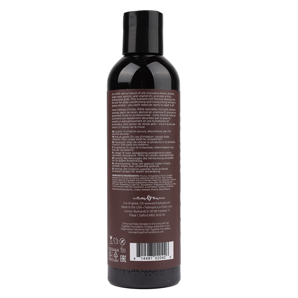 Earthly Body Hemp Seed Massage & Body Oil Skinny Dip (Vanilla & Fairy Floss) 237ml