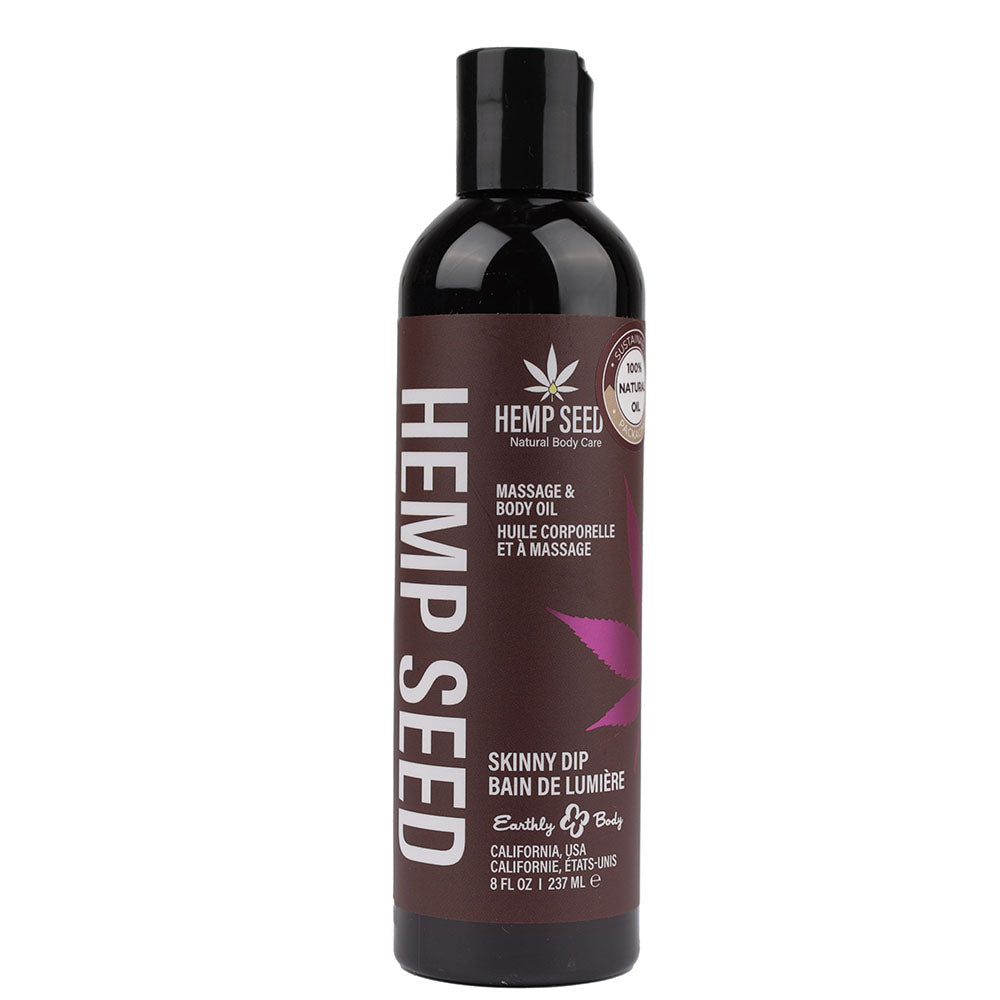 Earthly Body Hemp Seed Massage & Body Oil Skinny Dip (Vanilla & Fairy Floss) 237ml
