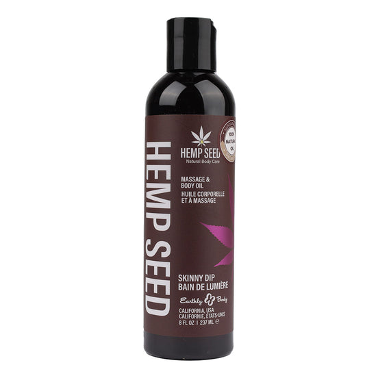 Earthly Body Hemp Seed Massage & Body Oil Skinny Dip (Vanilla & Fairy Floss) 237ml