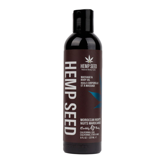Earthly Body Hemp Seed Massage & Body Oil Moroccan Nights (Earthy & Spicy-Sensual) 237ml