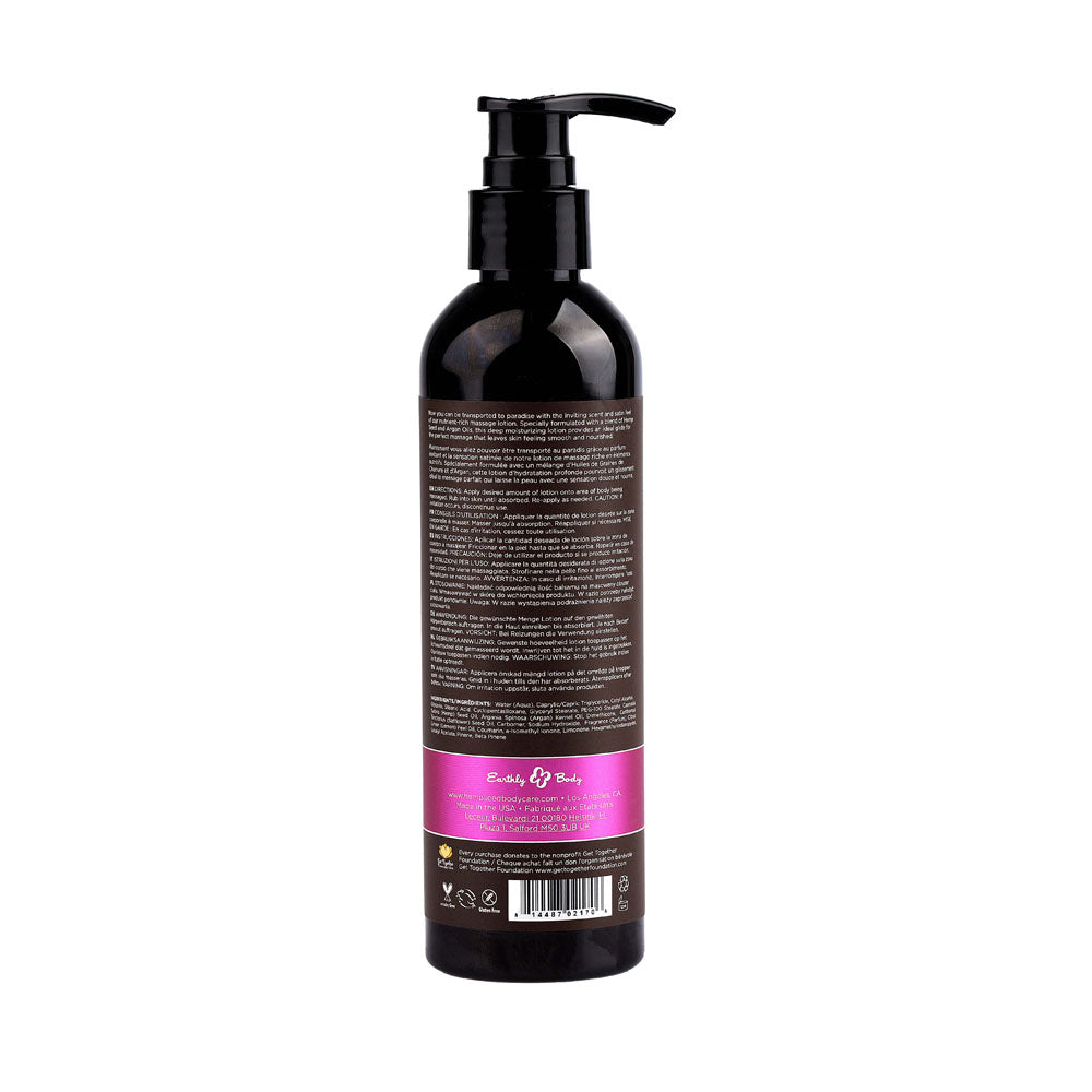 Earthly Body Hemp Seed Massage Lotion - Skinny Dip (Vanilla & Fairy Floss) 237ml